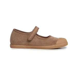Cord Mary Jane Cap-Toe Sneakers In Kamel Babykids_Childrenchic