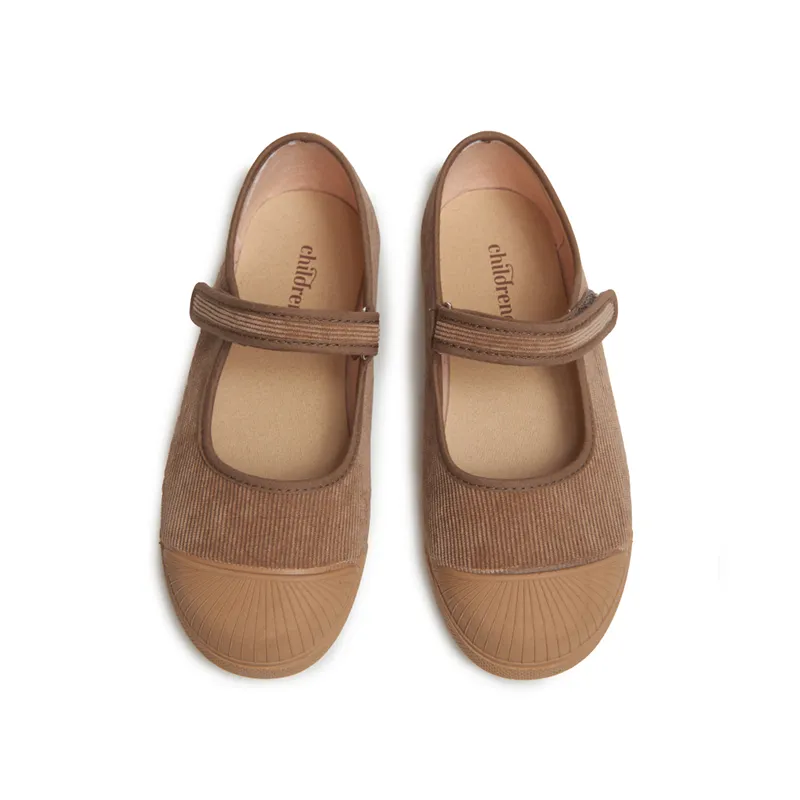 Cord Mary Jane Cap-Toe Sneakers In Kamel Babykids_Childrenchic
