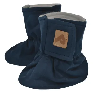 Baumwoll-Hausschuhe mit Kunstfell-Futter - Marineblau