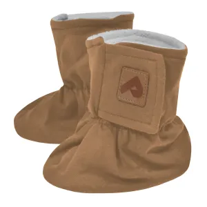 Baumwoll-Stiefeletten mit Fleece-Futter - Helltoffee