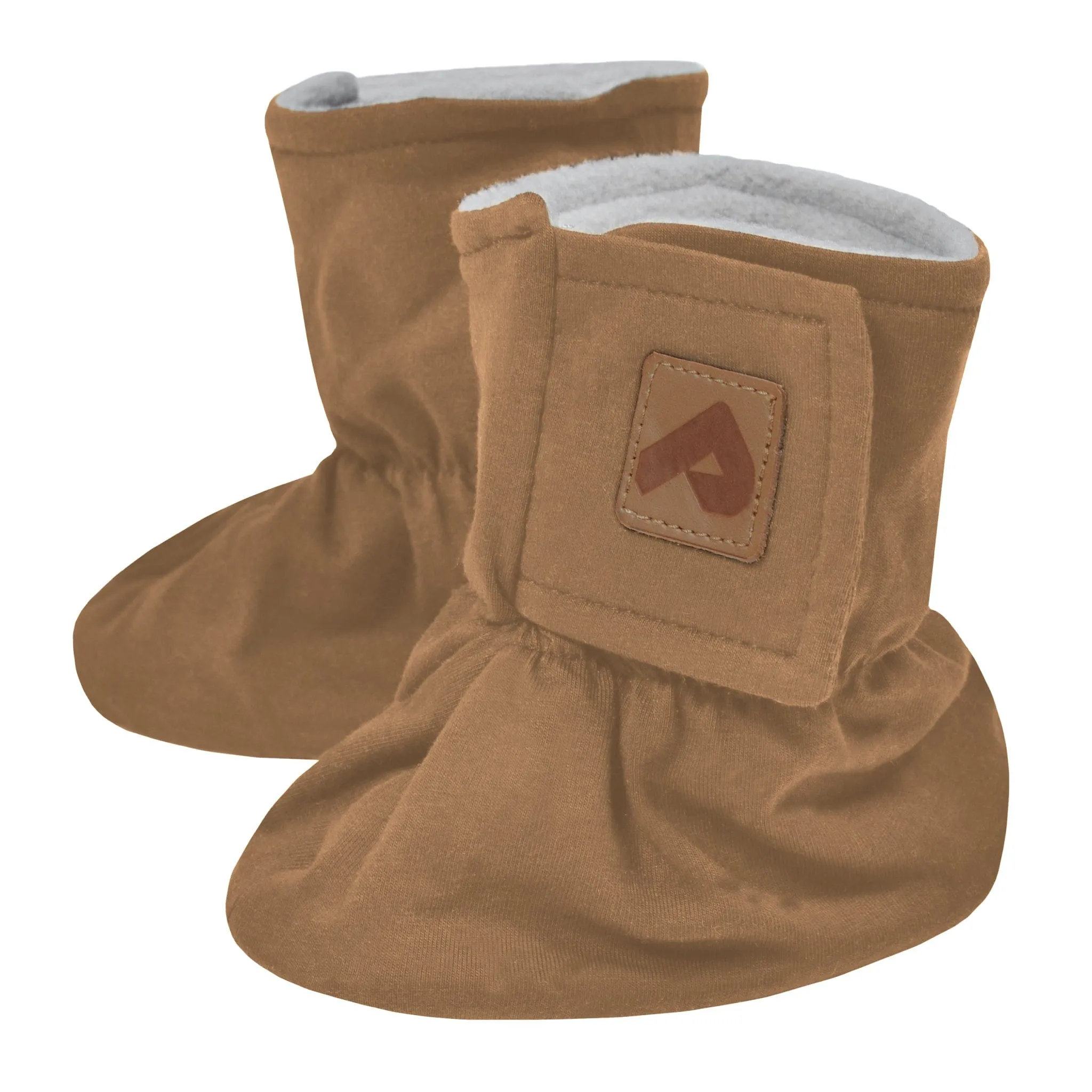 Baumwoll-Stiefeletten mit Fleece-Futter - Helltoffee