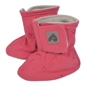 Baumwoll-Hausschuhe mit Fleece-Futter - Rosa Karos