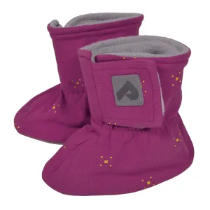 Baumwoll-Stiefeletten mit Fleece-Futter - Sauerkirsch-Karree