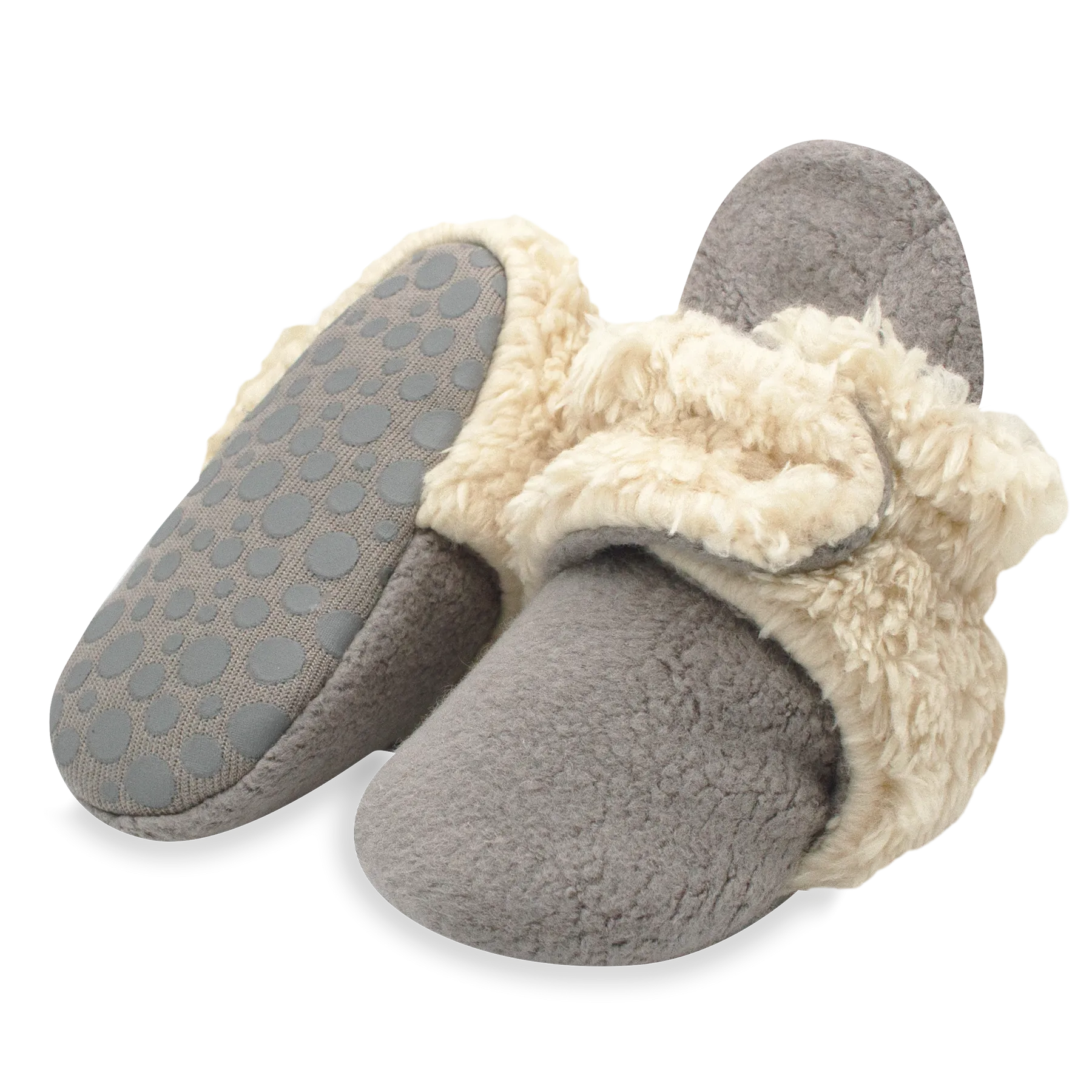 Zutano Cozie Fleece Futter-Greifling Hausschuh - Grau