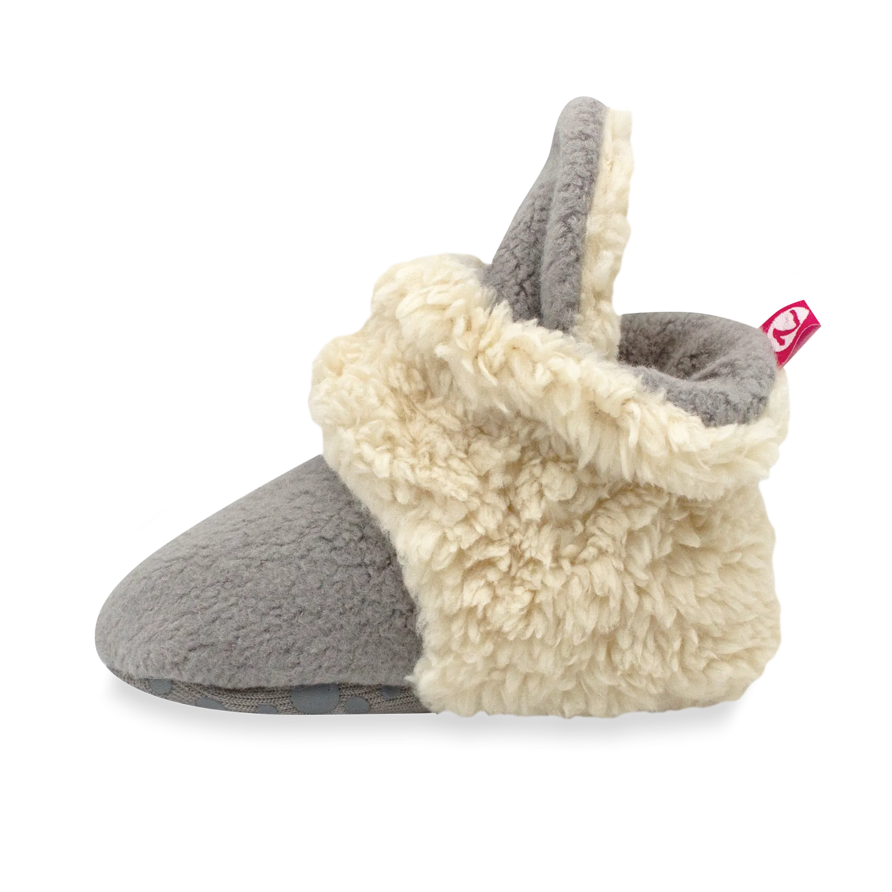 Zutano Cozie Fleece Futter-Greifling Hausschuh - Grau