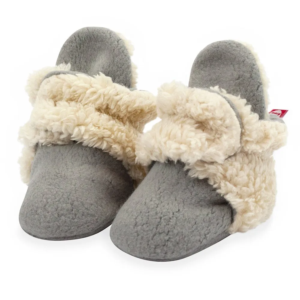 Zutano Cozie Fleece Futter-Greifling Hausschuh - Grau
