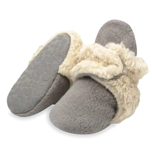 Zutano Cozie Fleece Futter-Greifling Hausschuh - Grau