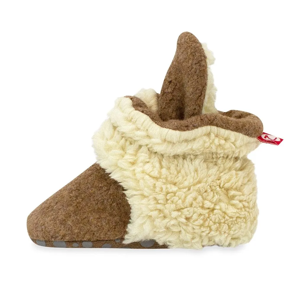 Cozie Fleece Futter-Greifling Hausschuh - Heather Mokka von Zutano