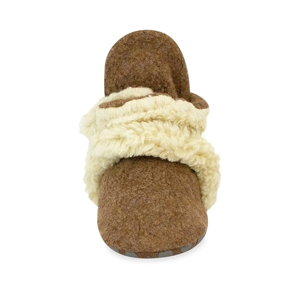 Cozie Fleece Futter-Greifling Hausschuh - Heather Mokka von Zutano