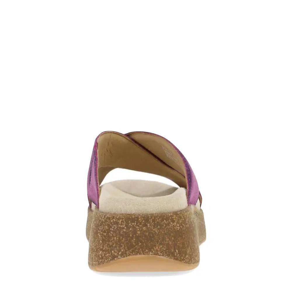 Dansko Damen Bridget Leder Plateau-Sandale in Pflaumenfarbenem Glattleder