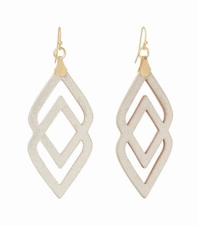 Deco Drama Leather Earrings Gold
