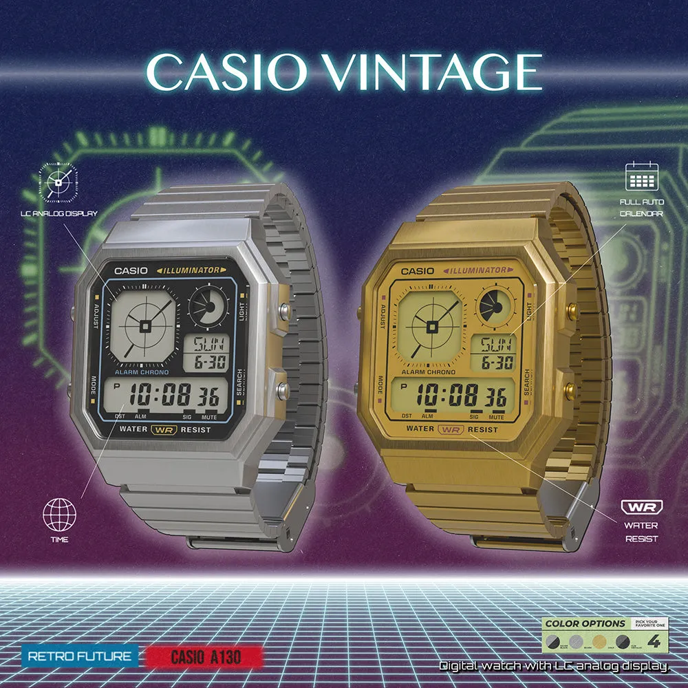 Digitale Damenuhren Casio Vintage A130WEG-9A