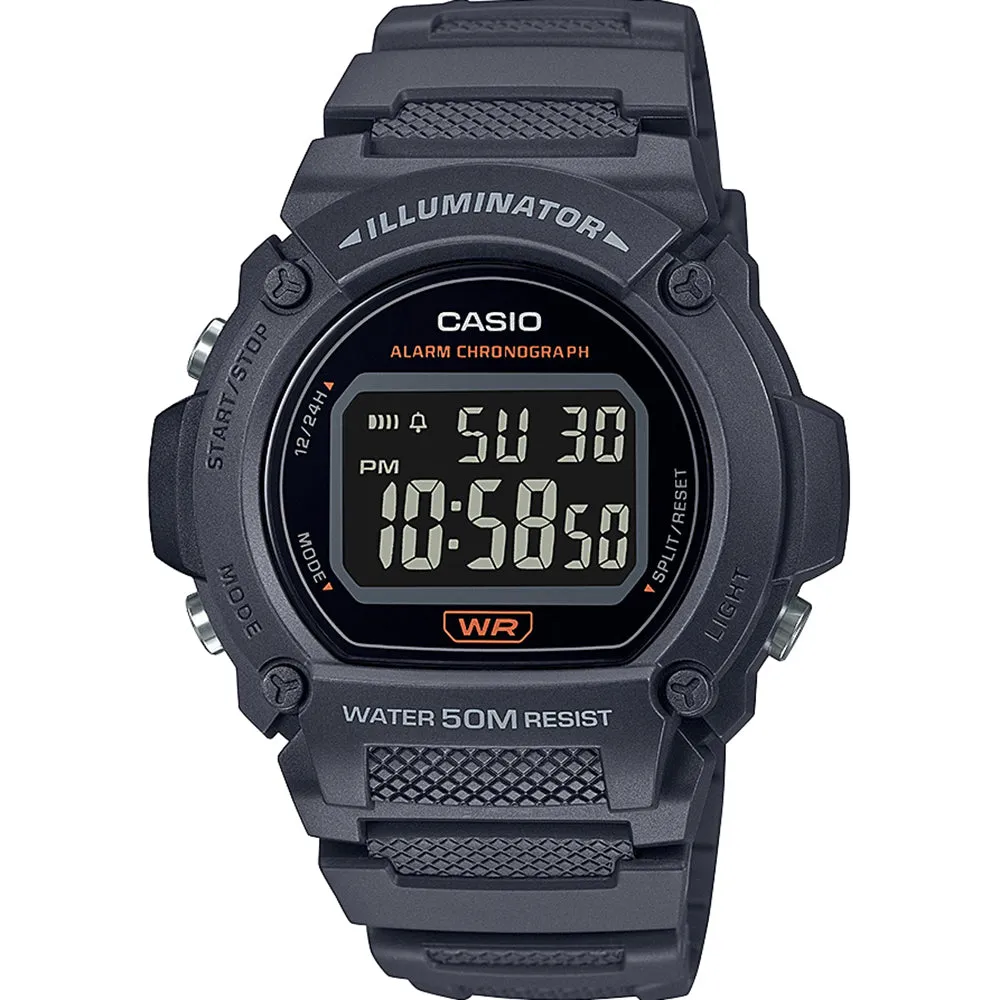 Digitale Damenuhren Casio W219H-8 Graue Digitaluhr