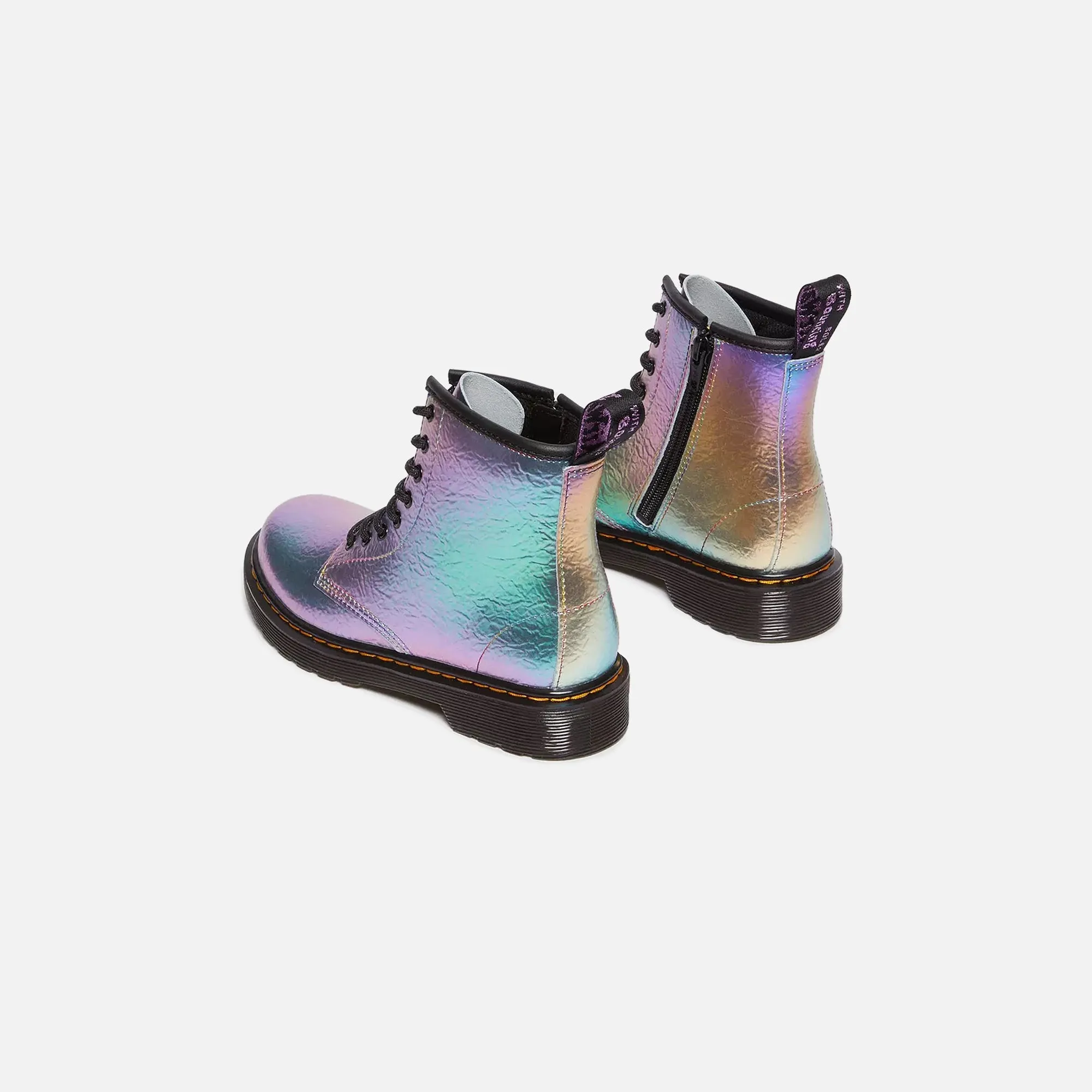 Dr. Martens Junior 1460 - Mehrfarbiger Regenbogen-Crinkle Dr. Martens Schuhe