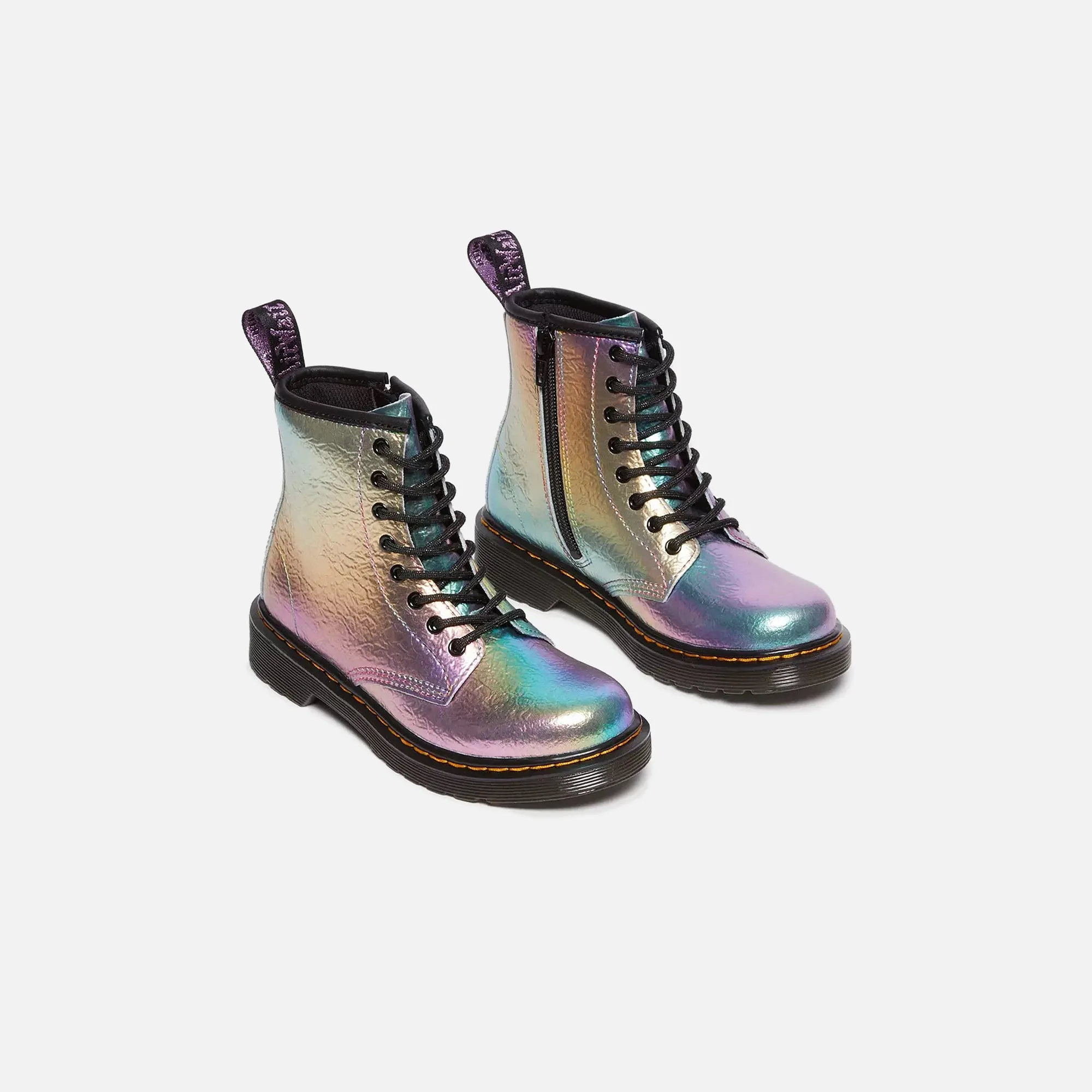 Dr. Martens Junior 1460 - Mehrfarbiger Regenbogen-Crinkle Dr. Martens Schuhe