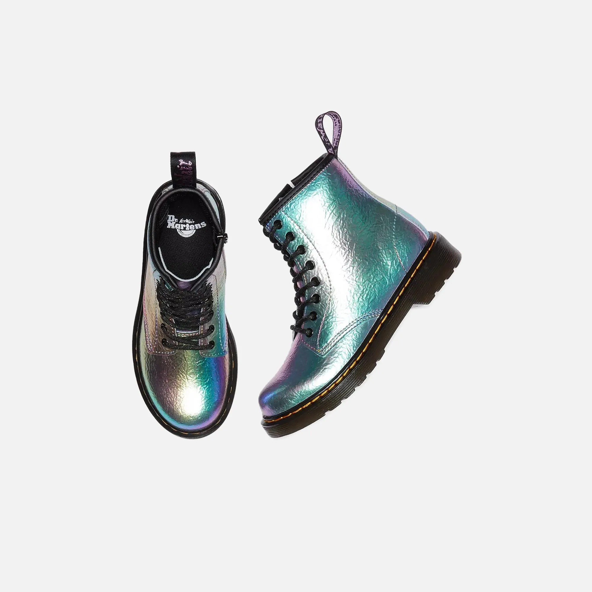 Dr. Martens Junior 1460 - Mehrfarbiger Regenbogen-Crinkle Dr. Martens Schuhe