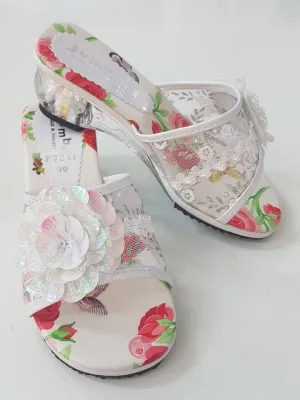 Weiße Abendschuhe F7211