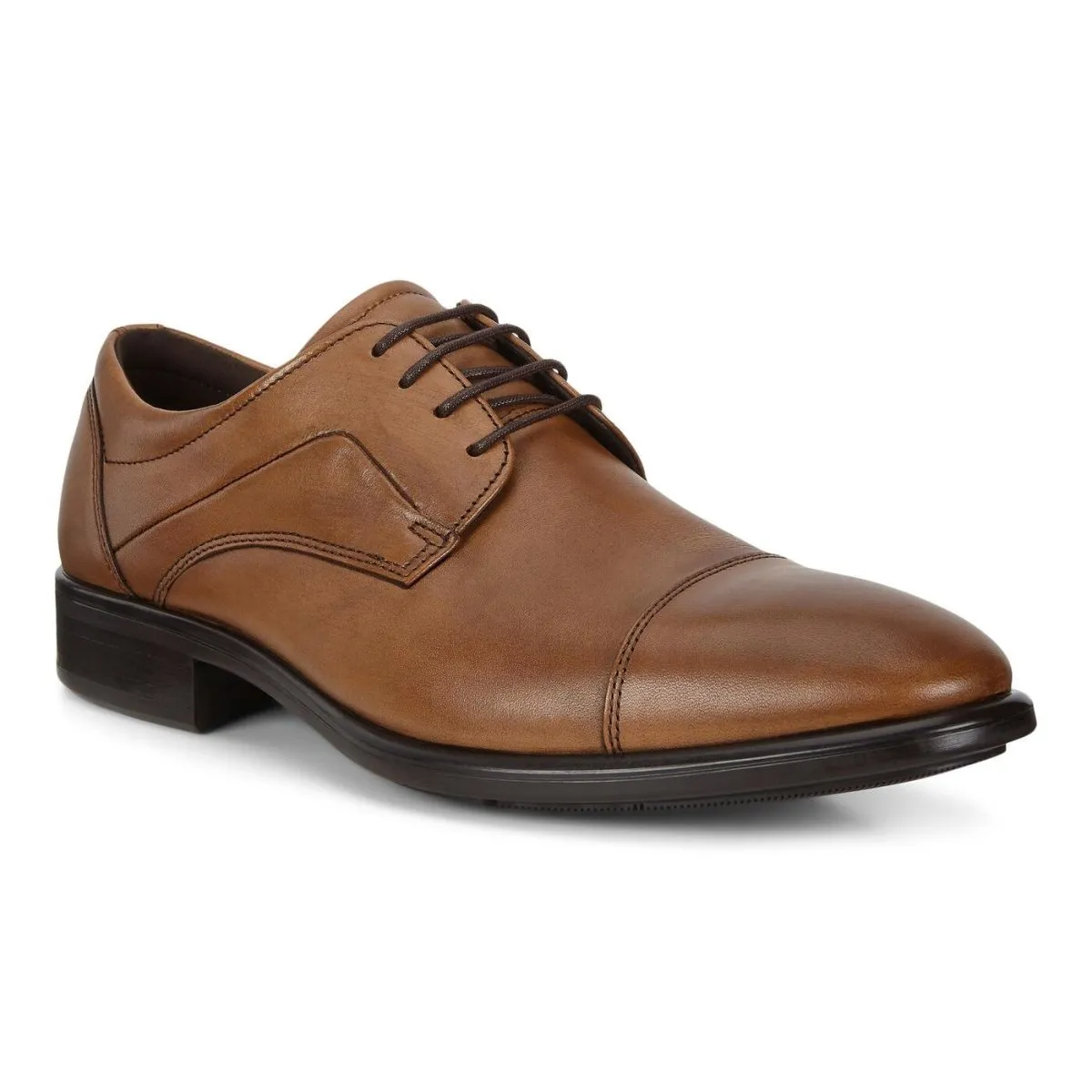 ECCO Herren City Tray Cap Toe Schnürschuh Braun