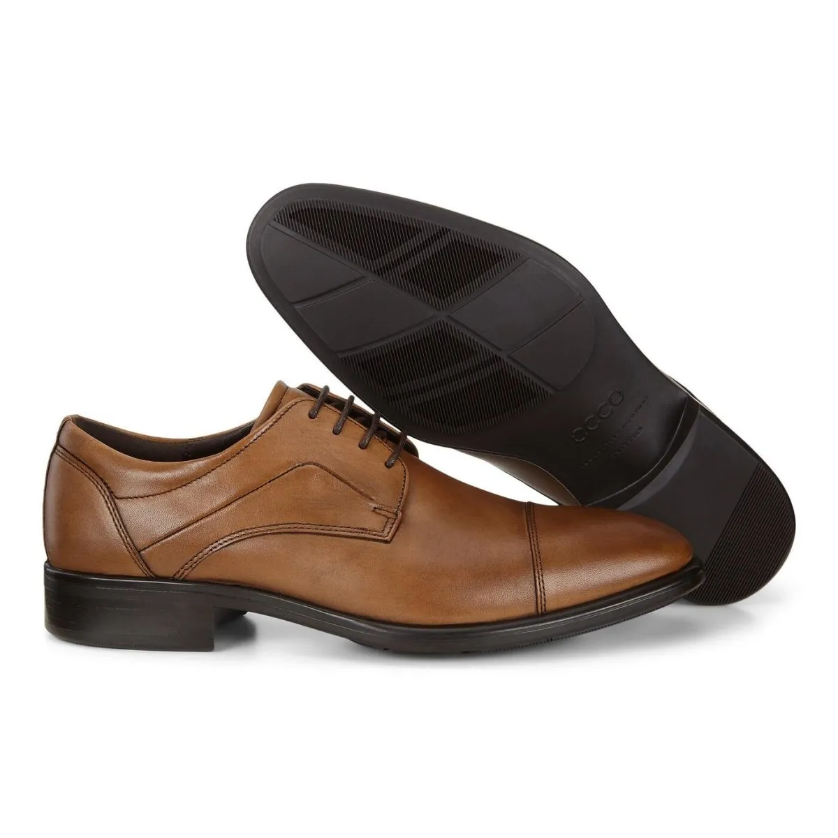 ECCO Herren City Tray Cap Toe Schnürschuh Braun