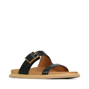 EOS Damen Dedra Leder-Slipper in Schwarz