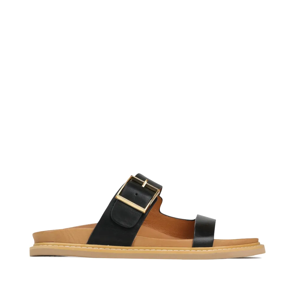 EOS Damen Dedra Leder-Slipper in Schwarz