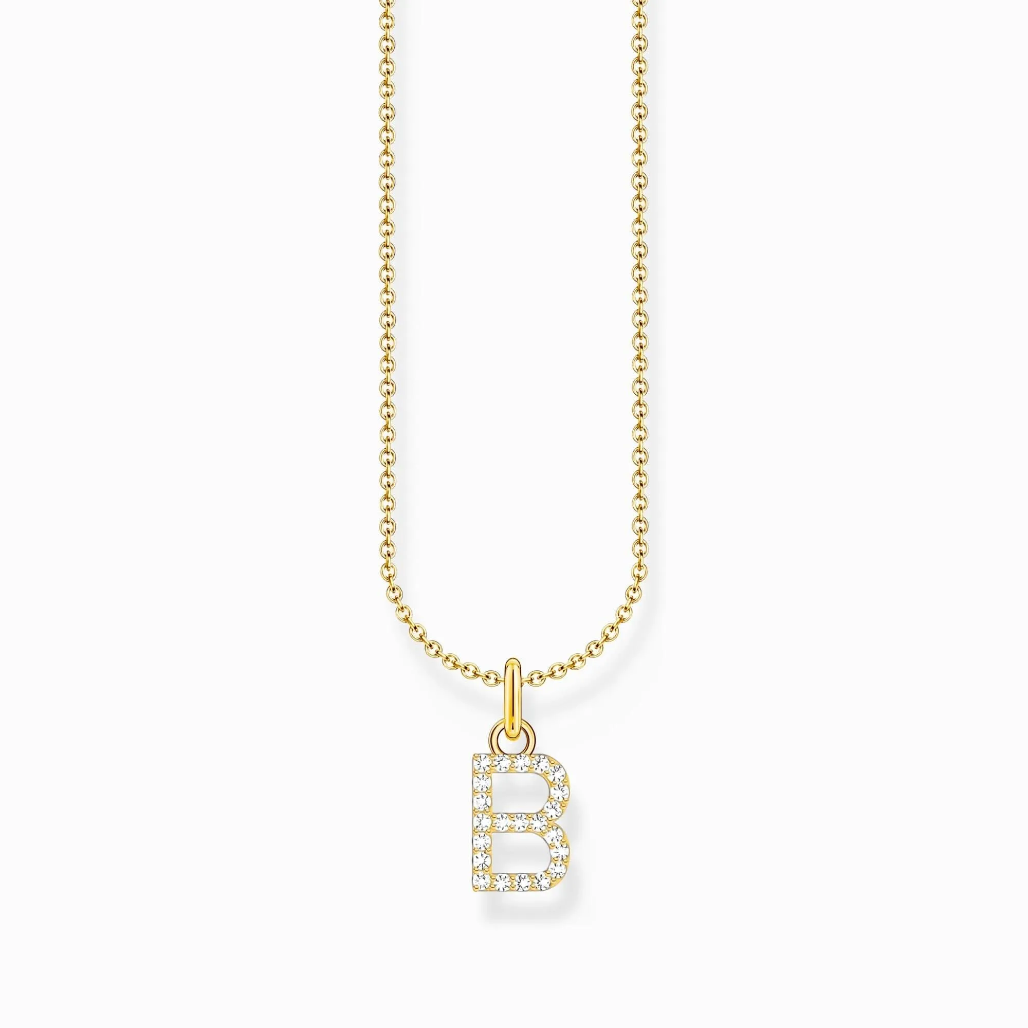Essentials Vergoldetes Collier mit Zirkonia-Buchstabe B Anhänger KE2241-414-14-L45V Thomas Sabo Halsketten
