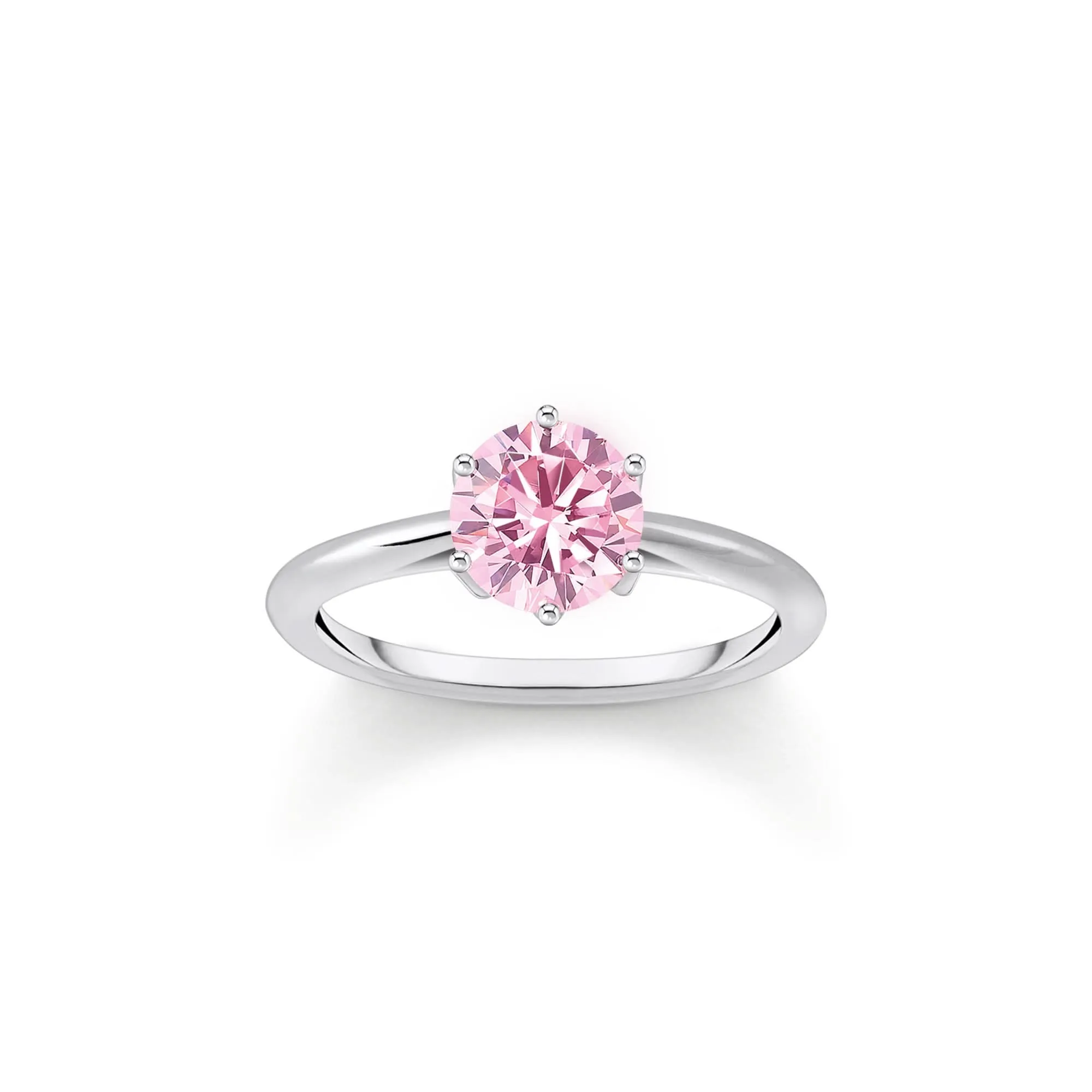 Essentials Sterling Silber Funkelnder Rosa Zirkonia Ring TR2474-051-9 Thomas Sabo Ringe