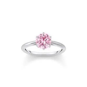 Essentials Sterling Silber Funkelnder Rosa Zirkonia Ring TR2474-051-9 Thomas Sabo Ringe