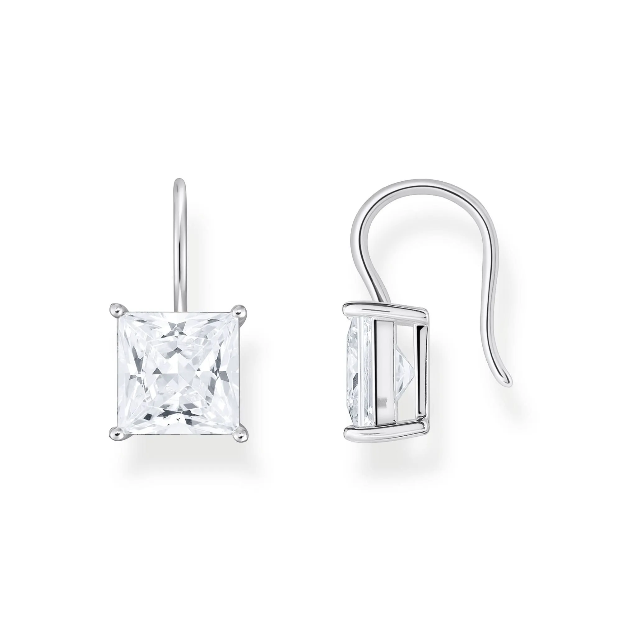 Essentials Sterling Silber Funkelnd Weiß Quadratische Zirkonia Ohrringe H2289-051-14 Thomas Sabo Ohrringe
