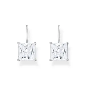 Essentials Sterling Silber Funkelnd Weiß Quadratische Zirkonia Ohrringe H2289-051-14 Thomas Sabo Ohrringe