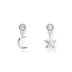Essentials Sterling Silber Stern Und Mond Anhänger Stecker Ohrringe H2293-051-14 Thomas Sabo Ohrringe
