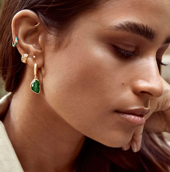 Fairley Free-Form Green Agate Drops
