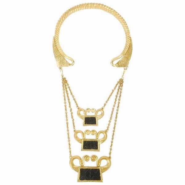 Fantastic 1970's Alexis Kirk Egyptian Revival Necklace