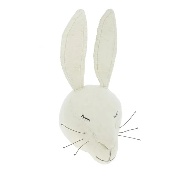 Fiona Walker Tierkopf - Schläfriger weißer Hase