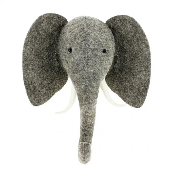 Fiona Walker Elefant mit erhobenem Rüssel Tierkopf