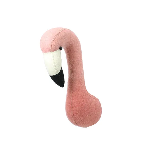 Fiona Walker Mini Tierkopf – Flamingo Dip-Dyed