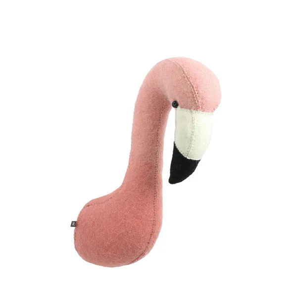 Fiona Walker Mini Tierkopf – Flamingo Dip-Dyed
