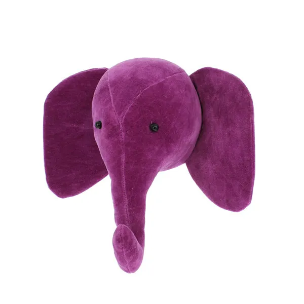 Fiona Walker Mini Samt Elefantenkopf – Fuchsia
