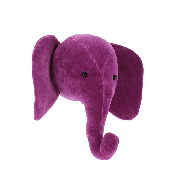 Fiona Walker Mini Samt Elefantenkopf – Fuchsia