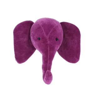 Fiona Walker Mini Samt Elefantenkopf – Fuchsia