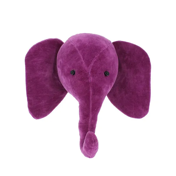Fiona Walker Mini Samt Elefantenkopf – Fuchsia