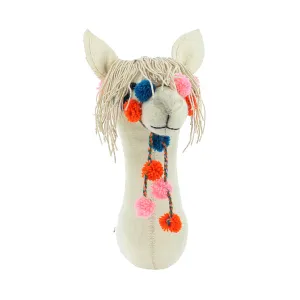 Fiona Walker Semi-Tierkopf – Cremefarbenes Lama mit Zaumzeug