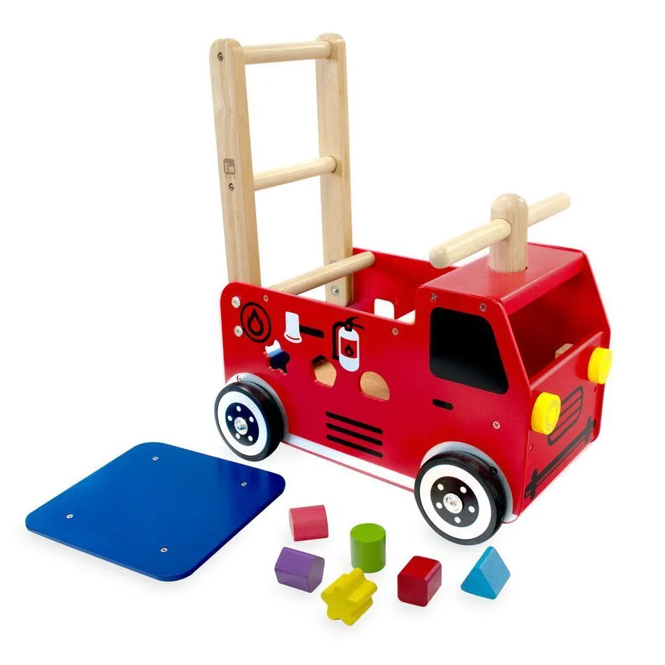 Feuerwehrwagen Lauflernhilfe | Rutschfahrzeug | Sortierspielzeug