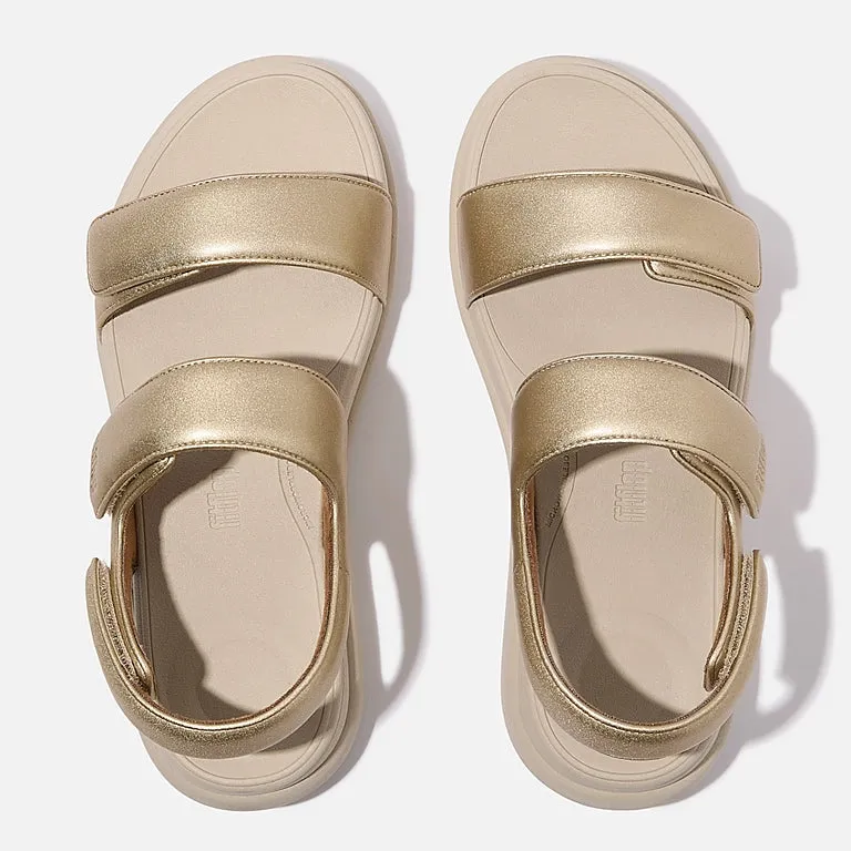 FITFLOP F-MODE GO SANDALE MIT VERSTELLBARER FERSENSCHLINGE - PLATIN