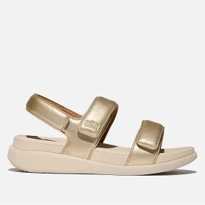 FITFLOP F-MODE GO SANDALE MIT VERSTELLBARER FERSENSCHLINGE - PLATIN