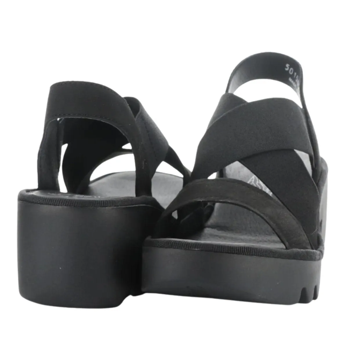 Fly London Damen Taji Schwarz Stretch