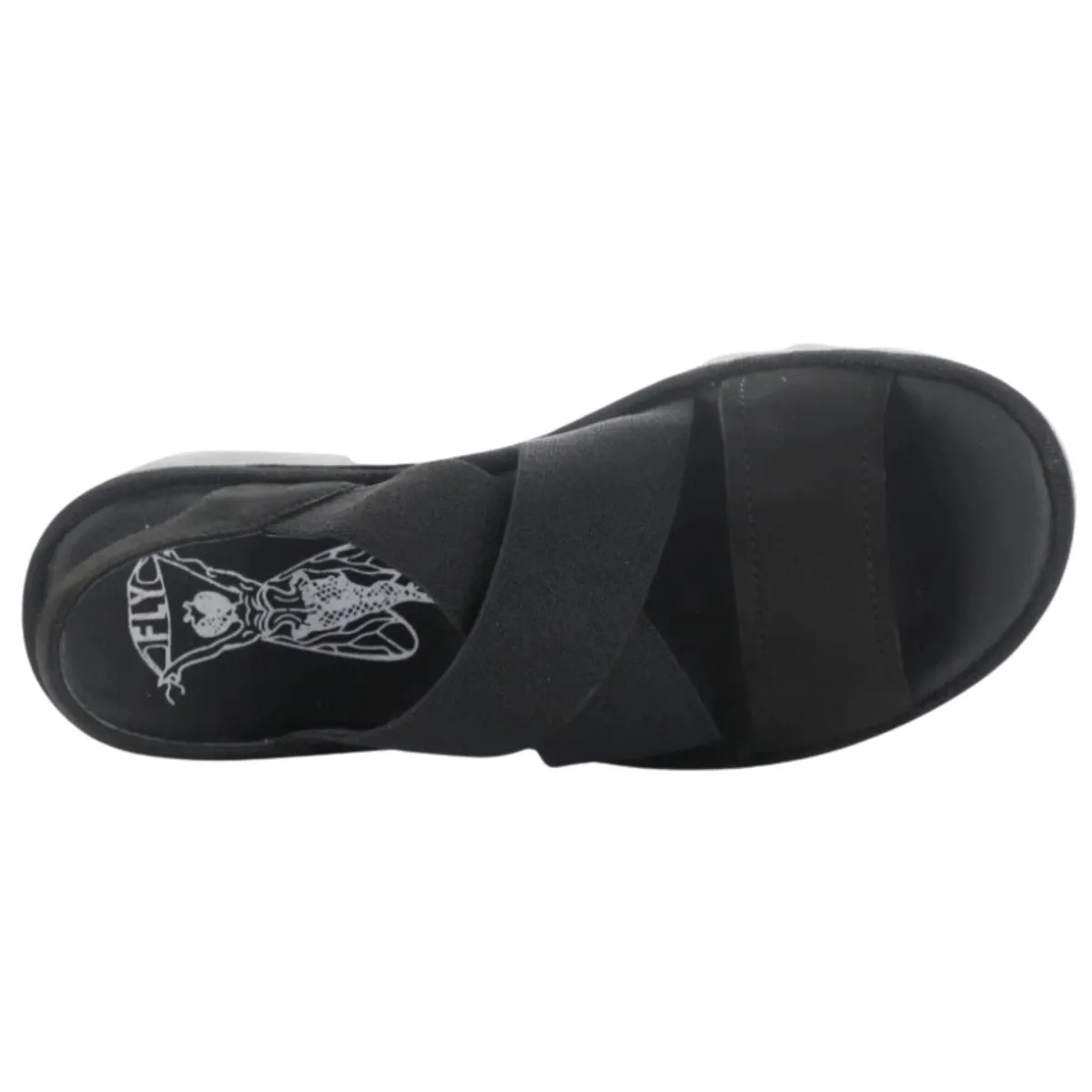 Fly London Damen Taji Schwarz Stretch