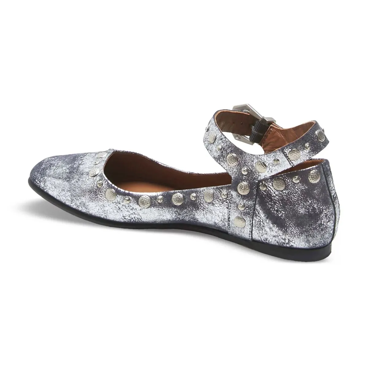 Free People Damen Mystic Mary Jane Flacher Schuh Silber Vintage-Look