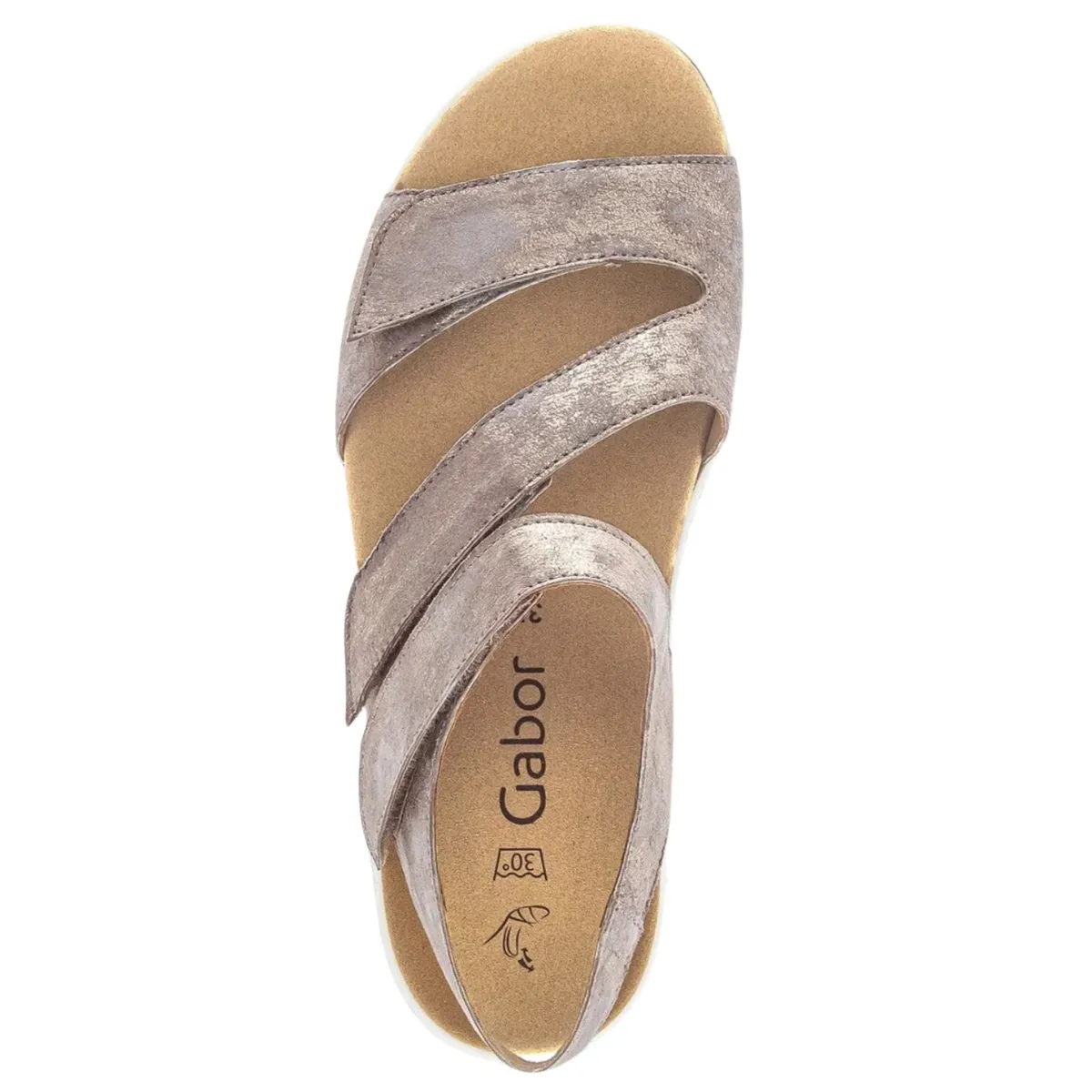 Gabor Damen 43.600.62 Beige Metallic Leder