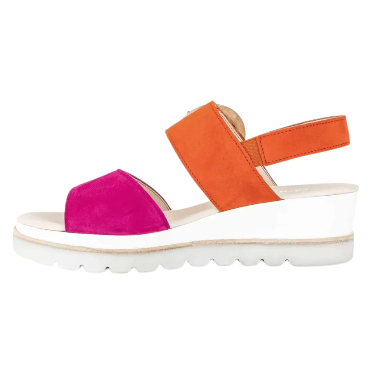 Gabor Damen 44.645-13 Sandale Orange/Rosa Wildleder